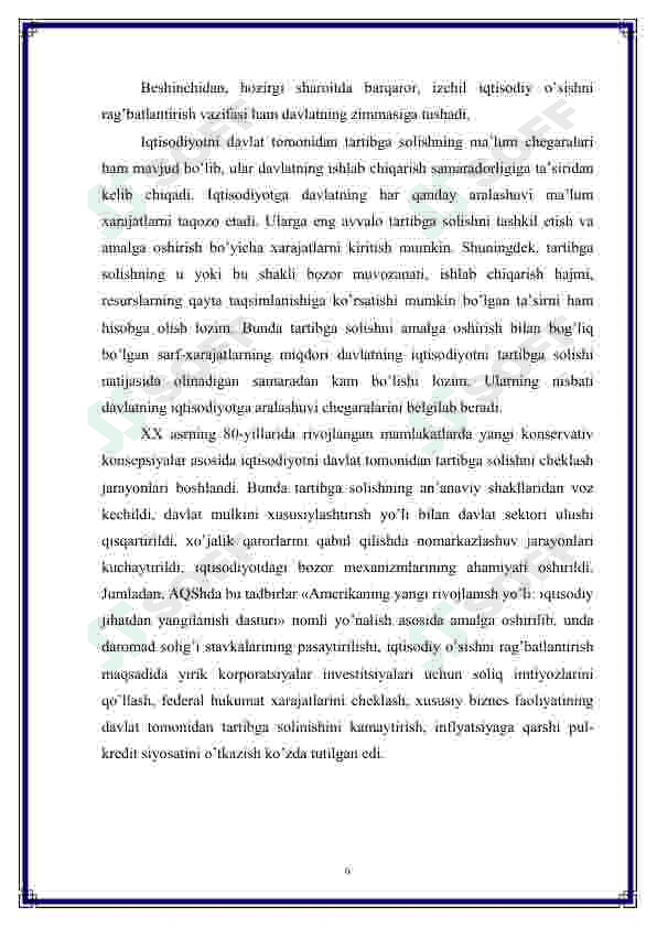 Iqtisodiyotni tartibga solishda davlatning ro'li 7
