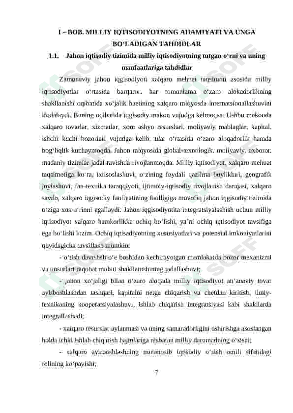 O‘ZBEKISTONNING DUNYONING RIVOJLANGAN DAVLATLARI BILAN IQTISODIY HAMKORLIGI. 7