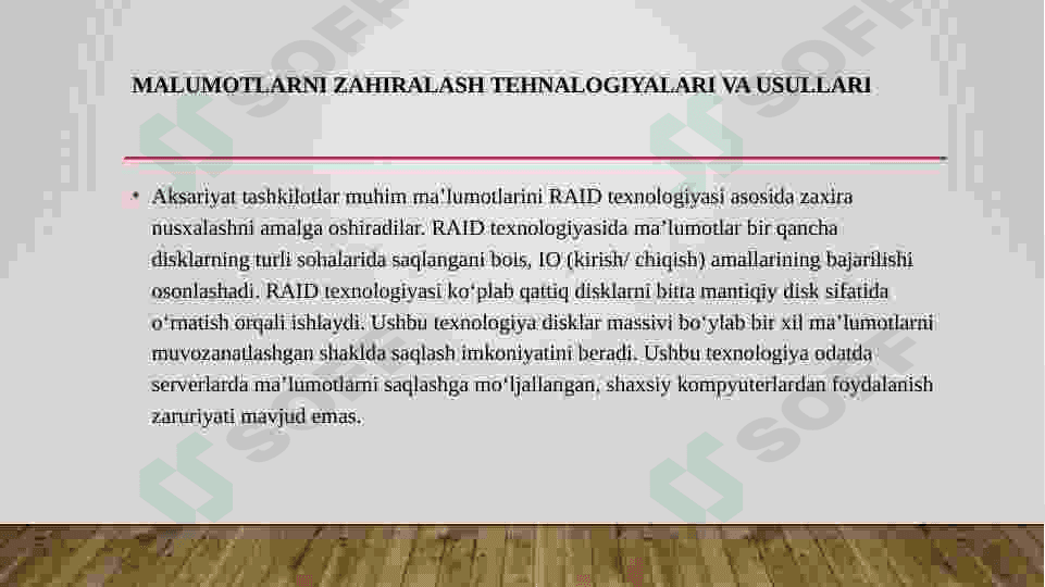Windows OTda zaxira nusxalashni (Backup and Restore) amalga oshirish. 7
