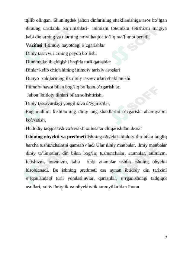 Ibtidoiy diniy tasavvurlarning shakllanishi 7