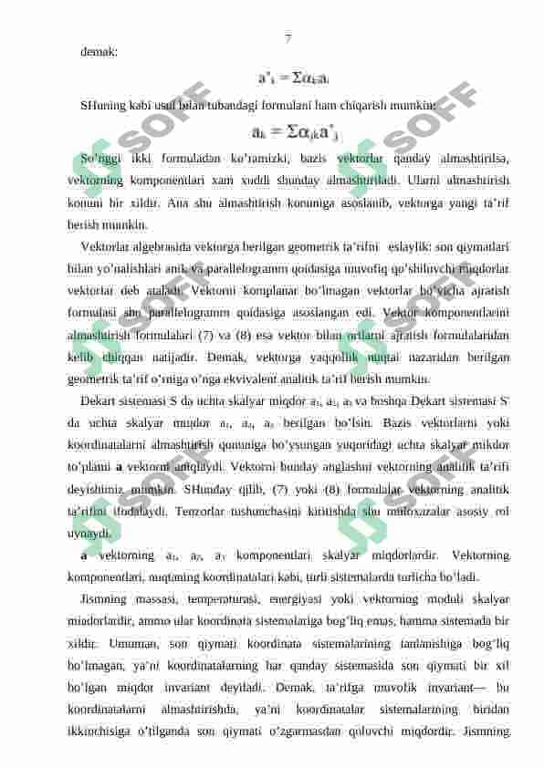 Koordinatalar bo‘yicha tushish usuli. 7