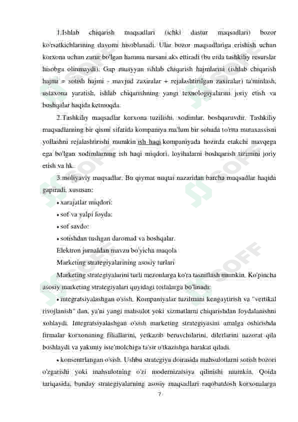 Mijozlarga yo'naltirilgan marketing strategiyalarini ishlab chiqish 7