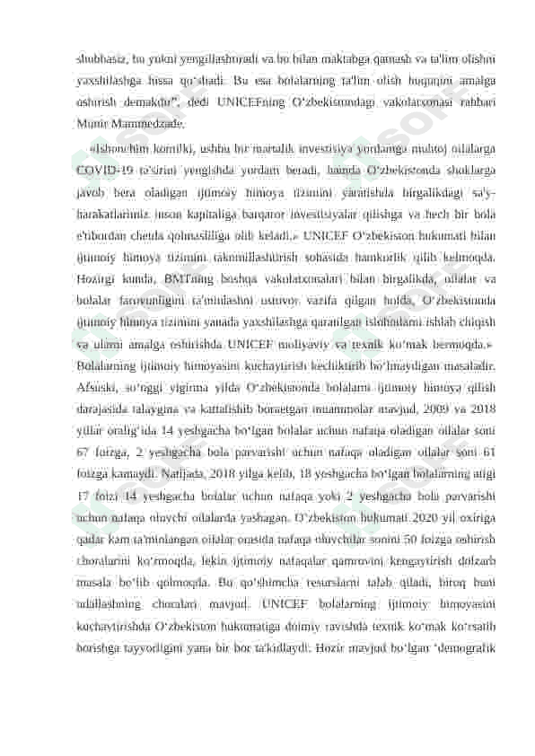 O`zbekistonda aholini ijtimoiy himoyalash tizimi va davlatning ijtimoiy siyosati 7