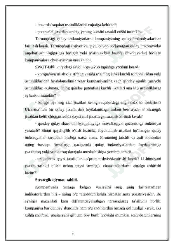Kompaniya portfelining korxonalar tarmoqlari bo'yicha tahlili 7