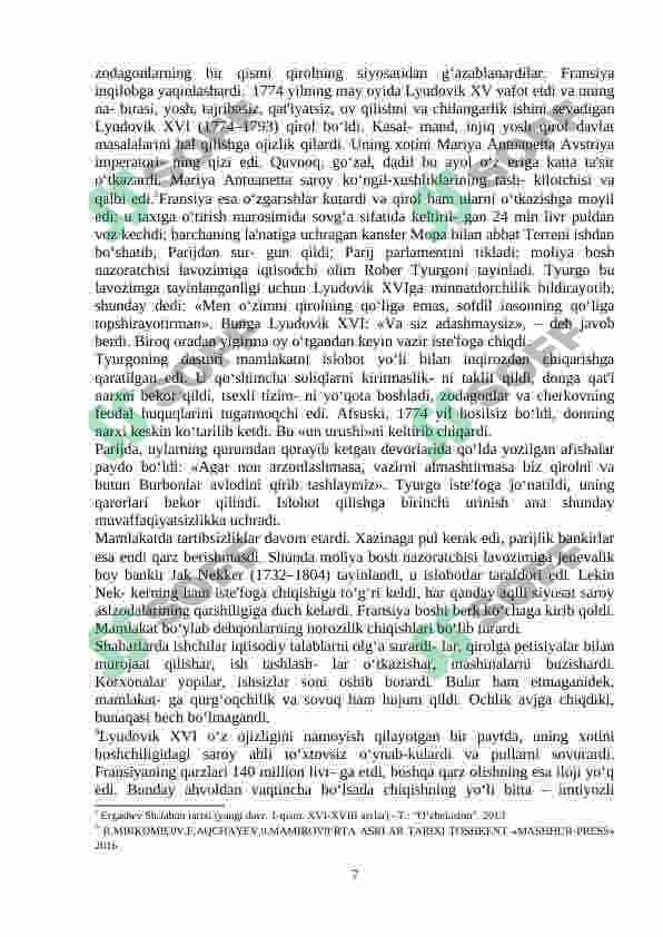 FRANSIYADA DIREKTO'RIYA DAVRI KURS ISHI 7