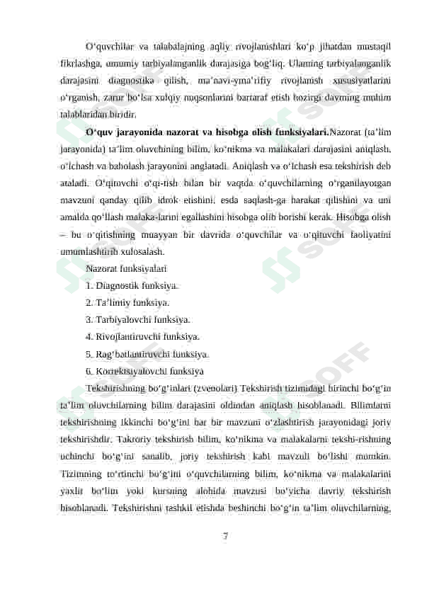 KREATIV TA’LIM OLGANLIKNI TASHXIS ETISHNING MOHIYATI 7