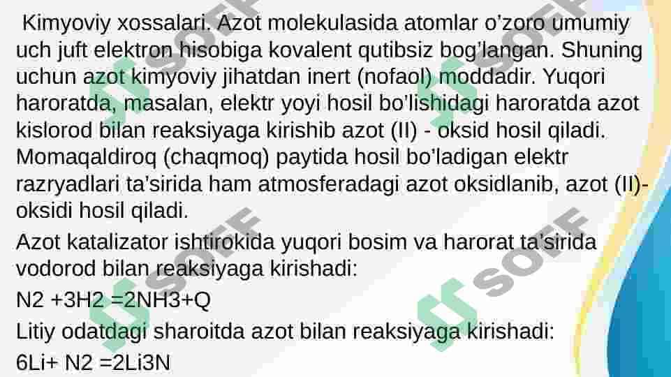 Azot va uglerod guruhlari 7