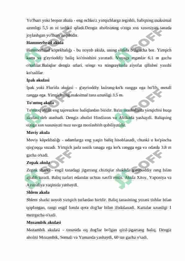 Baliqlar katta sinfining umumiy tavsifi va sistematikasi. Tog'ayli baliqlar sinfi vakillarining tuzilishi, ko'payishi va rivojlanishi. 7