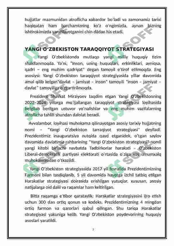 YANGI O’ZBEKISTON TARAQQIYOTI 7
