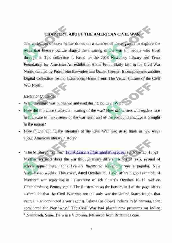 The Civil War in America and its influence on literature 7