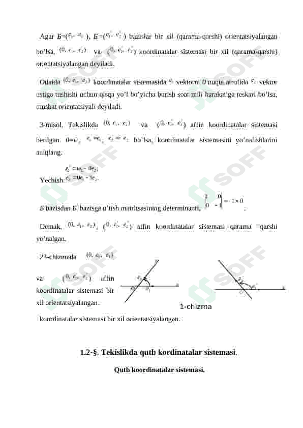 Tekislikda va fazoda oritadsiya. qutub, silidrik va  seferik koordinatalar  sistemasi 7