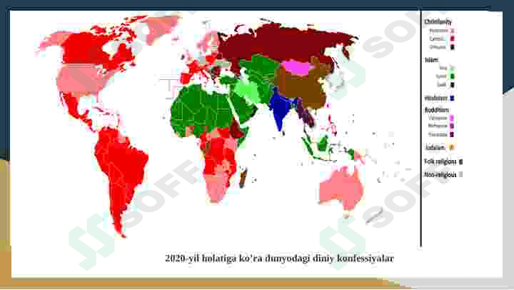 Diniy konfessiyalar.O'zbekistonda faoliyat yurituvchi diniy konfessiyalar 7