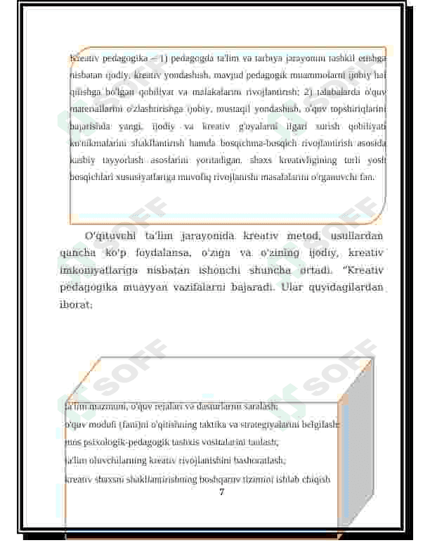 KREATIV PEDAGOGIKA FANINI O‘QITISH JARAYONI YAXLIT TIZIM SIFATIDA 7