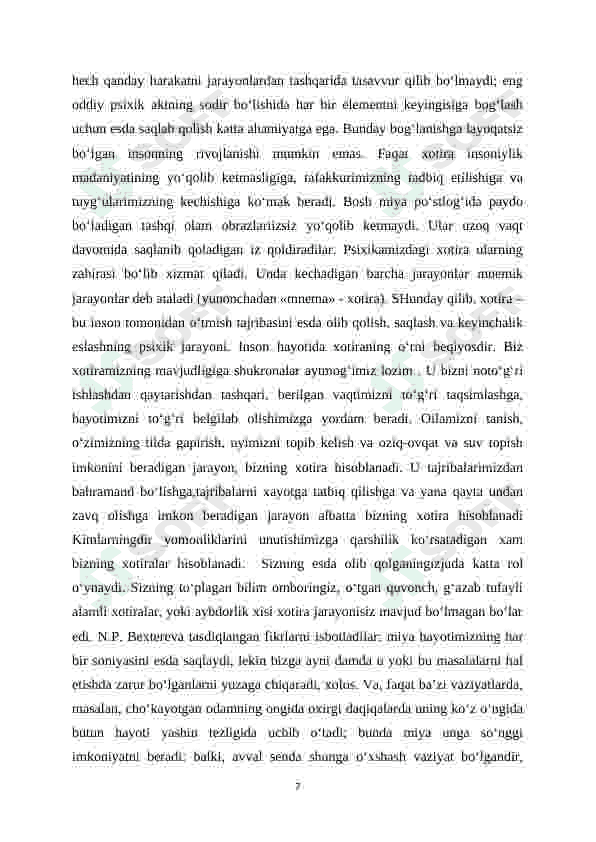 Xotira turlari 7