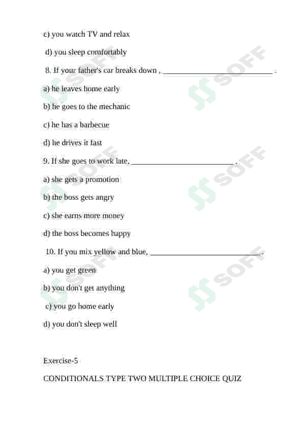 CONDITIONALS EXERCISES 7
