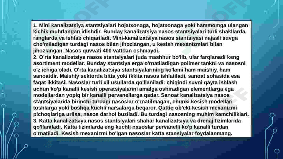 Kanalizatsiya nasos stansiyalarining alohida turlari 7