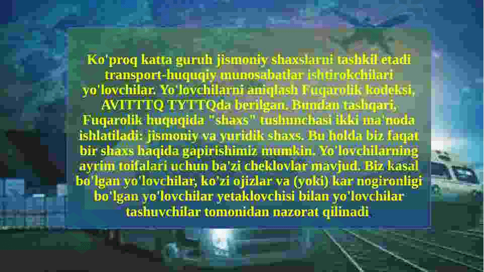 Transport huquqi va qonunchiligi 7