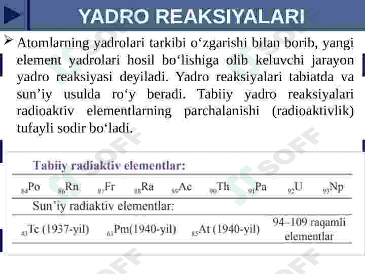 Yadro kimyosining tibbiyotdagi o’rni 7