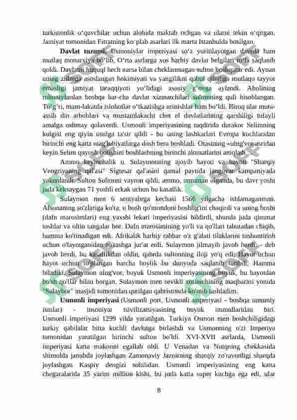 USMONIY TURKLAR IMPERIYASI 8
