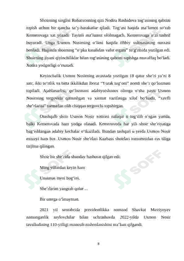 Usmon Nosir hayoti 8