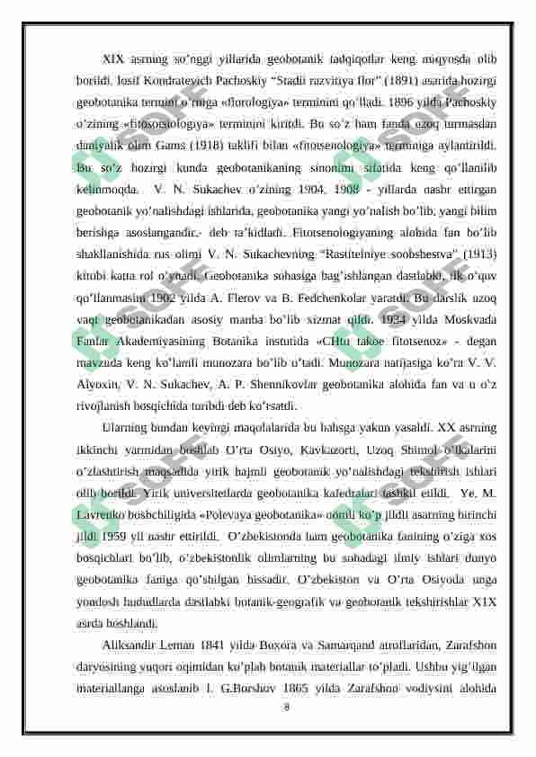 Fitosenozning fani va fitosenozni asosiy belgilari 8