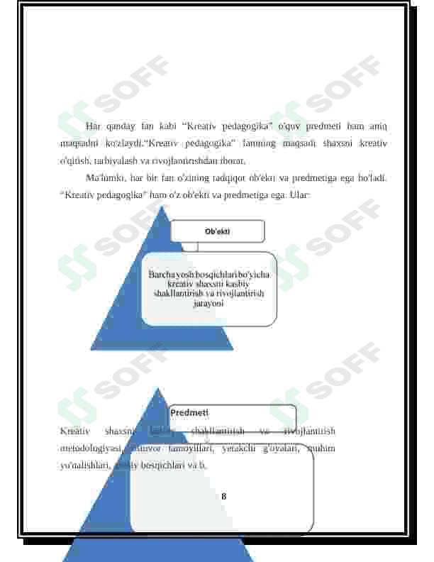 KREATIV PEDAGOGIKA FANINI O‘QITISH JARAYONI YAXLIT TIZIM SIFATIDA 8