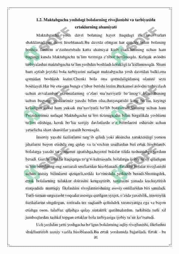 Maktabgacha yoshdagi bolalarning rivojlanishi va ta'lim tarbiyasi 8