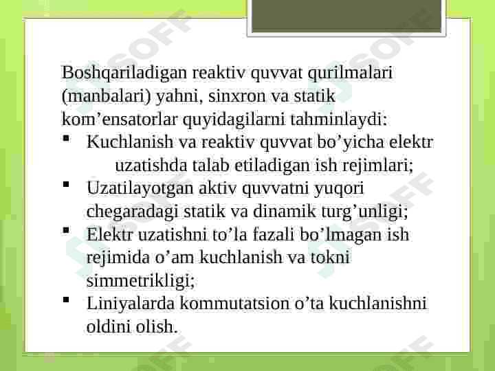 Aktiv va reaktiv quvvat balansining buzulish oqibatlari 8