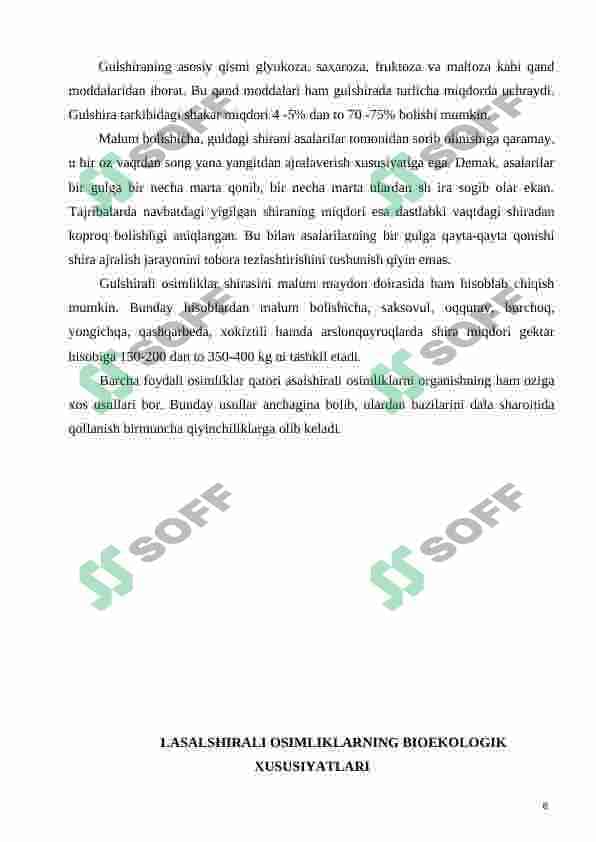 Asalshirali oʻsimliklarning oʻrganish tarixi va uslublari 8