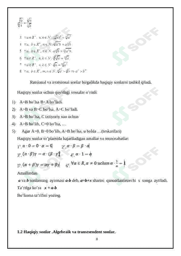 Kasr maxrajini irratsionallikdan qutqarish 8