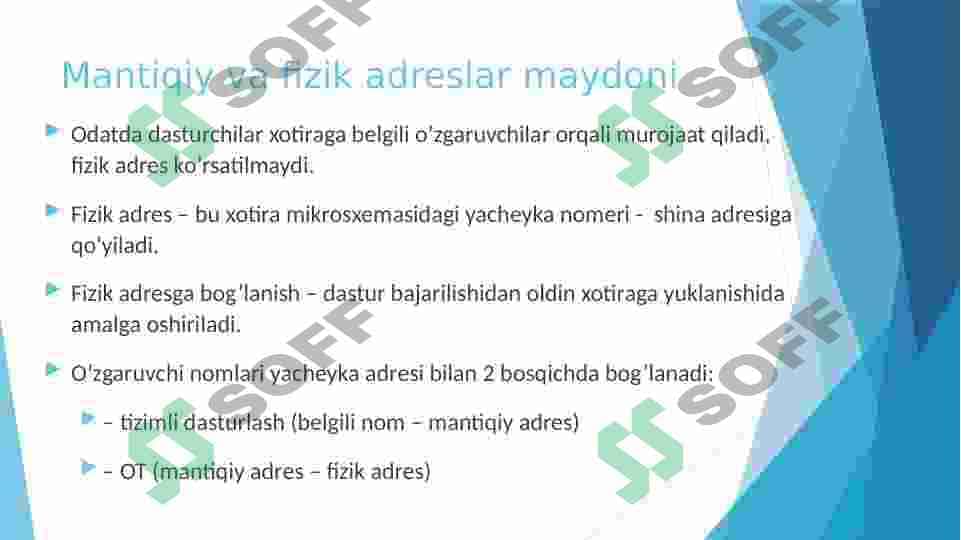 Operatsion tizimlarda xotirani boshqarish 8