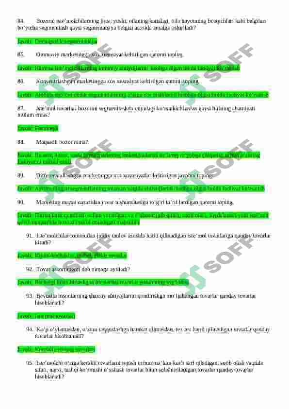 Marketing test javoblari 8