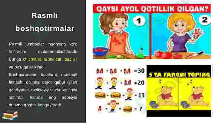 Boshlang’ich sinflarda matematik boshqotirmalar 8