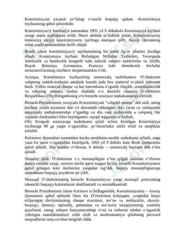 Yangi taxrirdagi O`zbekiston Respublikasi konstitusiyasi 8