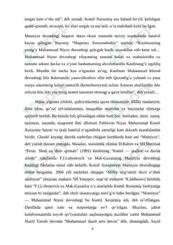 Komil Xorazmiy lirikasi 8