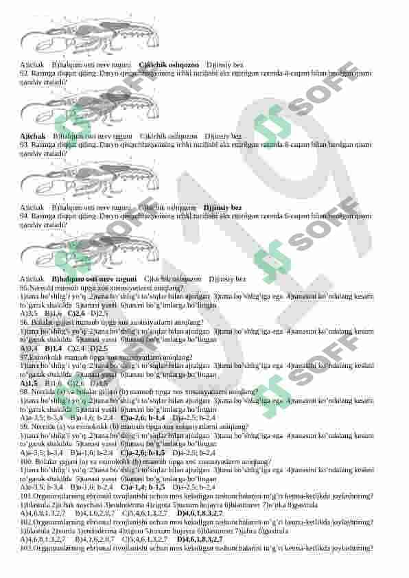 Biologiyadan 1500 talik Test. Тест 1500 по Биологии. 8