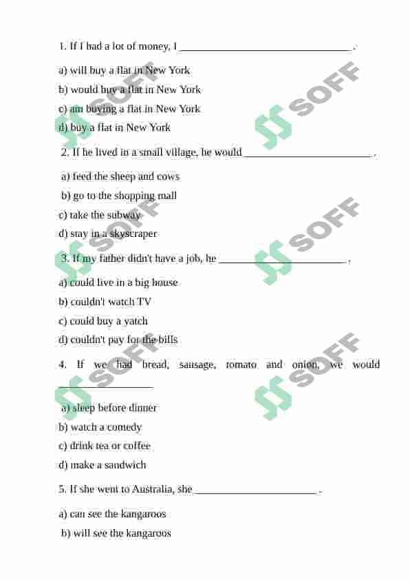 IF CLAUSE TYPE 1 , 2 , 3  and mixed  EXERCISES CONDITIONALS 8