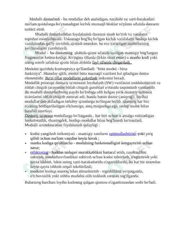 MULTIMODULLI PROGRAMMALAR YARATISH USULLARI 8