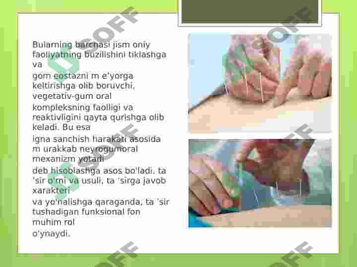 Igna sanchish taʼsir mexanizmi 8