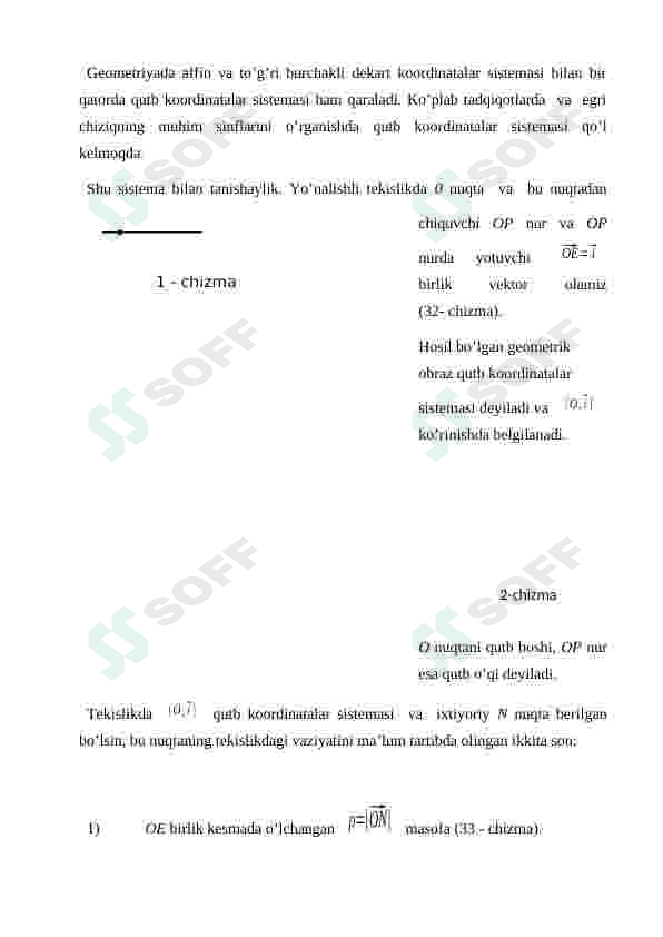 Tekislikda va fazoda oritadsiya. qutub, silidrik va  seferik koordinatalar  sistemasi 8