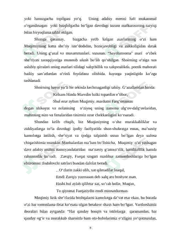 Muqimiy hajviyalari 8