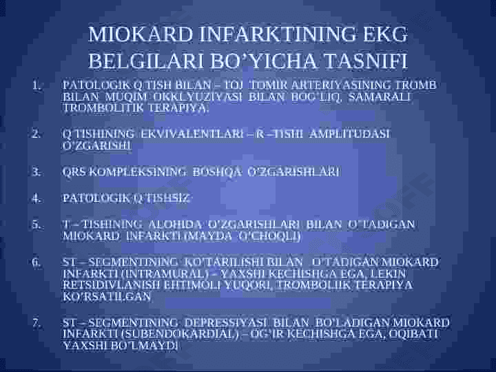 MIOKARD INFARKTI HAQIDA TUSHUNCHA 8