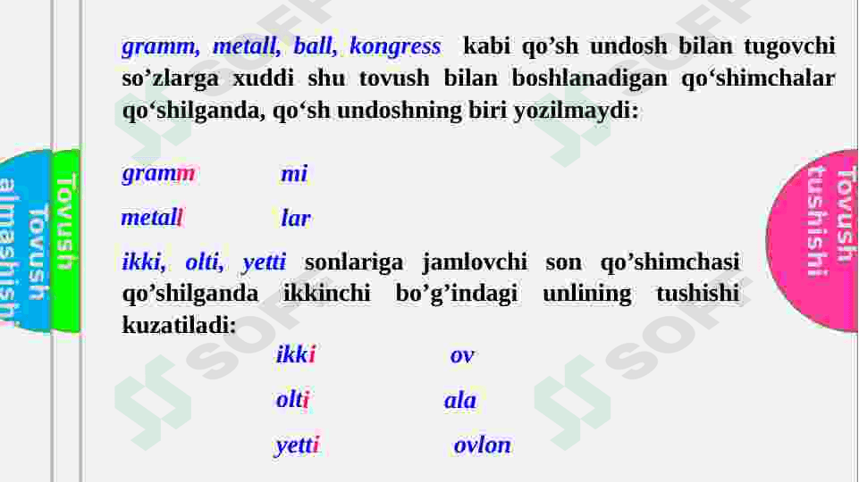 Tovush o’zgarishlari ,bosh harflar imlosi. 8