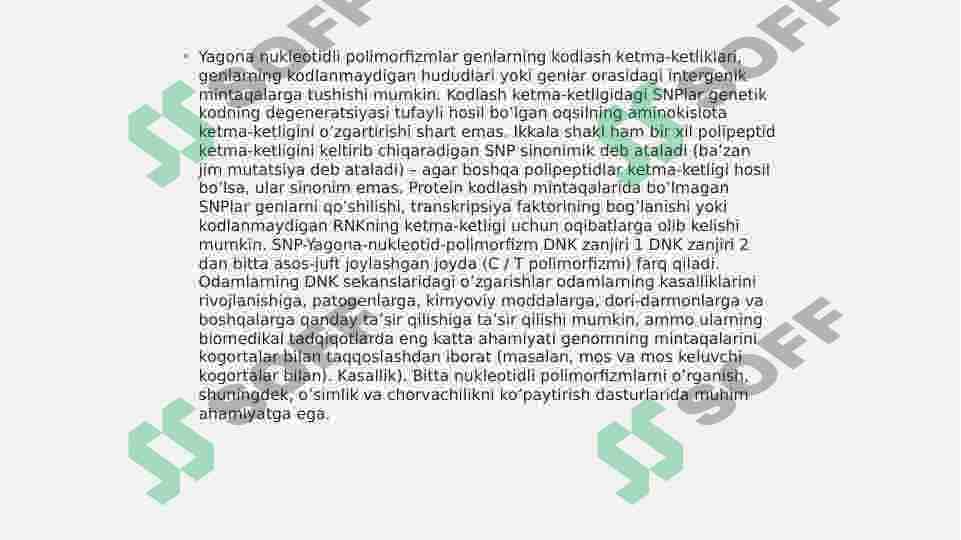 SNP SINGLE NUCLEOTIDE Polymorphism 8