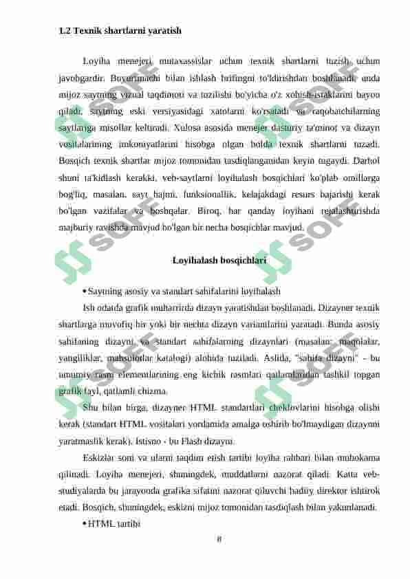 WEB DIZAYN VA UNING DASTURIY TA’MINOTI, MACROMEDIA FLASH DASTURI YORDAMIDA WEB SAHIFA YARATISH VA BEZASH 8