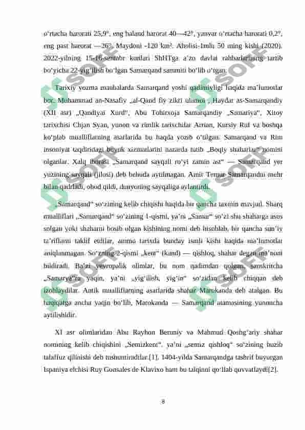 SAMARQAND IQTISDOIY RAYONIGA IQTISDOIY  GEOGRAFIK TAVSIF 8