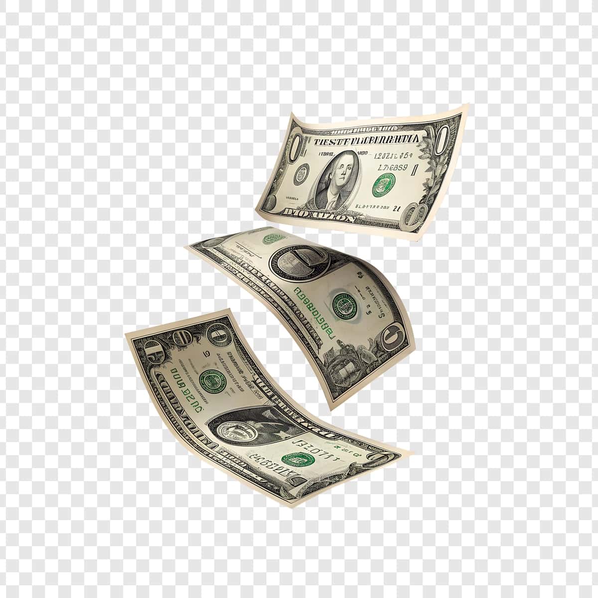 Moliyaviy kontseptsiyada suzuvchi dollar pullari | Dollar bills floating down financial concept 1