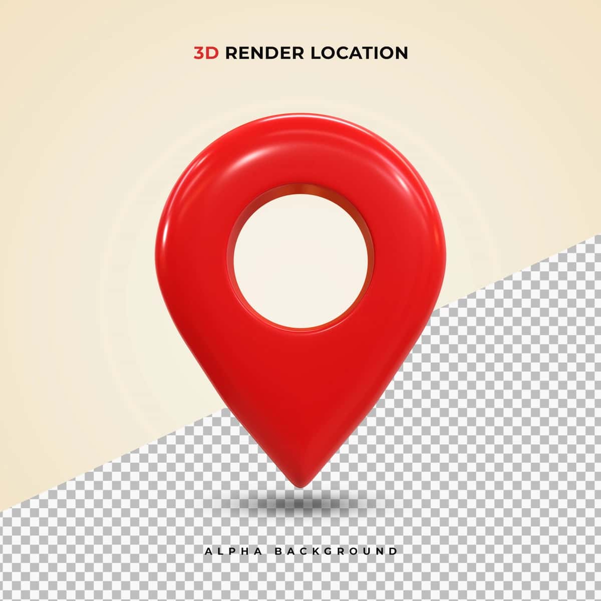 Qizil realistik 3D xarita pin gps koʻrsatgich markerlar koʻrsatkich joylashuv belgisi | Red realistic 3d map pin gps pointer markers pointer location icon 1