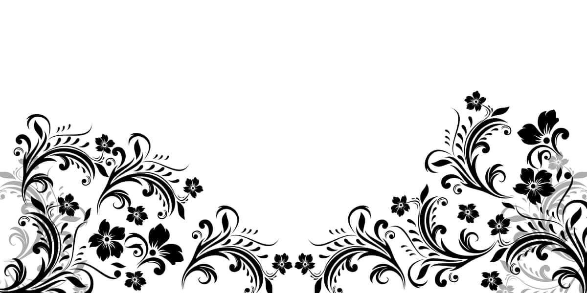 Gul qora rang oq fon qo'lda chizilgan eskiz gullar vektor | Flower black color white background hand drawn sketch flowers vector 1