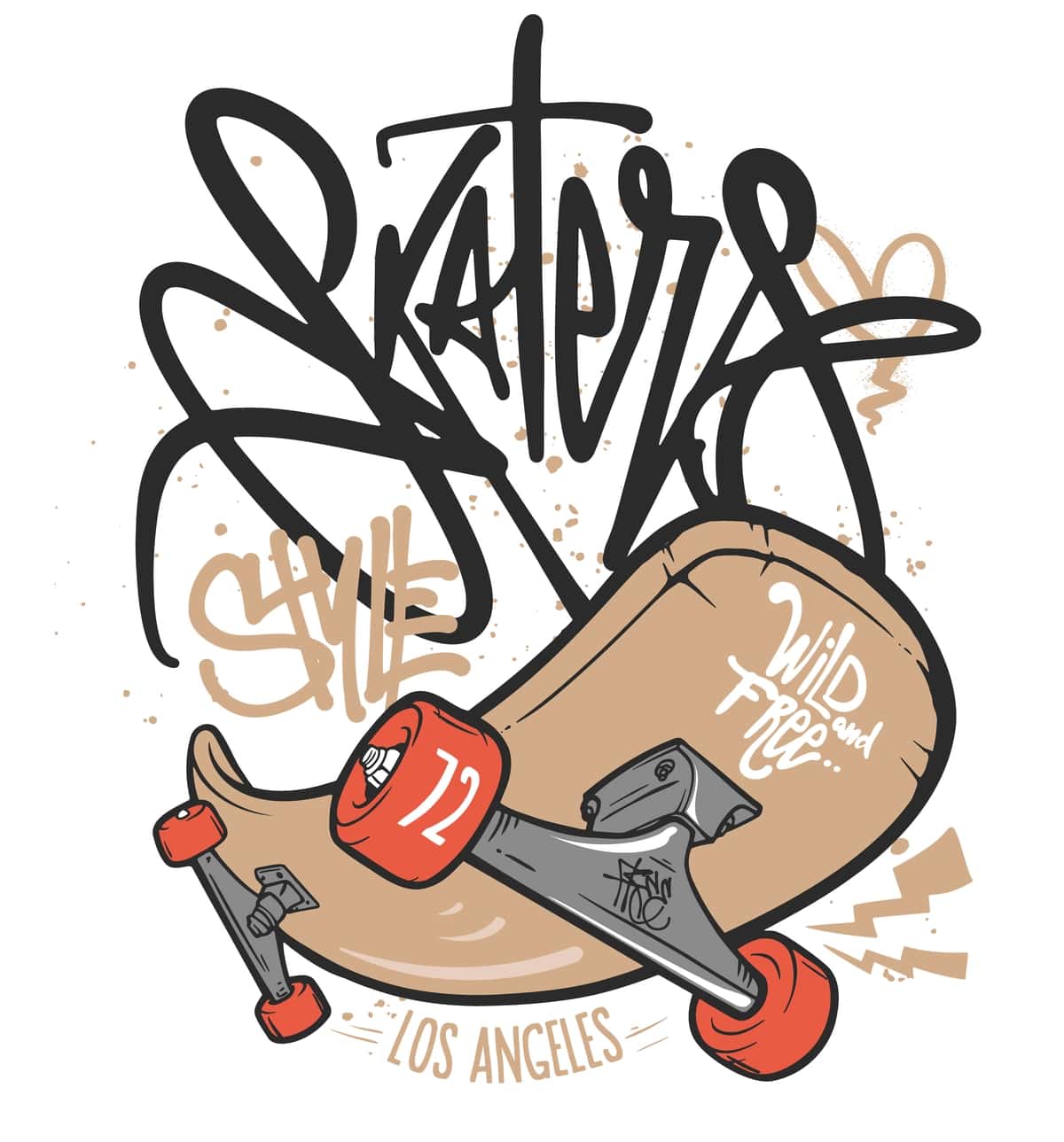 Skeyt taxtasi tipografiyasi futbolka grafik vektorlari dizayni | Skate board typography tshirt graphics vectors design 1